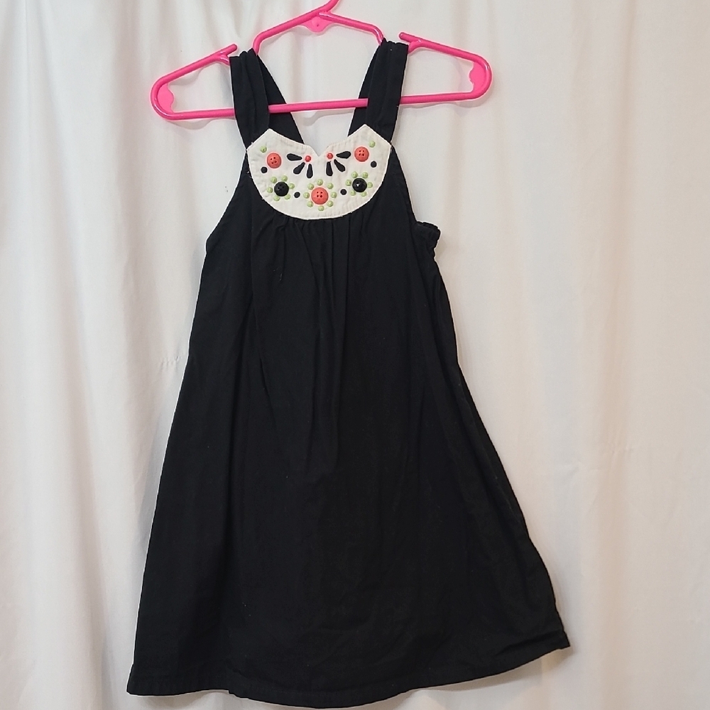 Gymboree Black Dress with Colorful Embroidery